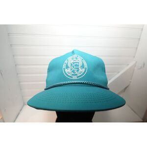 Vintage Trucker Hat City of Junction, Kansas crest‎ 1859 teal blue